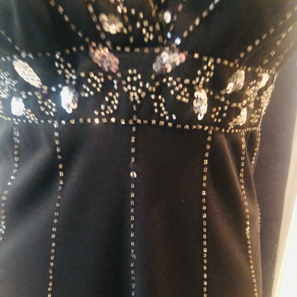 NWT BLACK BLING PARTY DRESS CRYSTALS BEDAZZLED - Picture 7 of 13